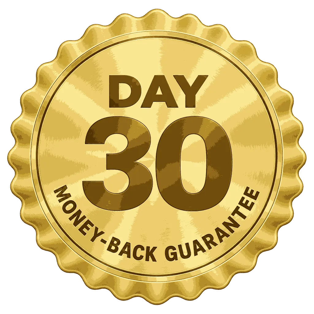 Gold 30-day money-back guarantee seal
